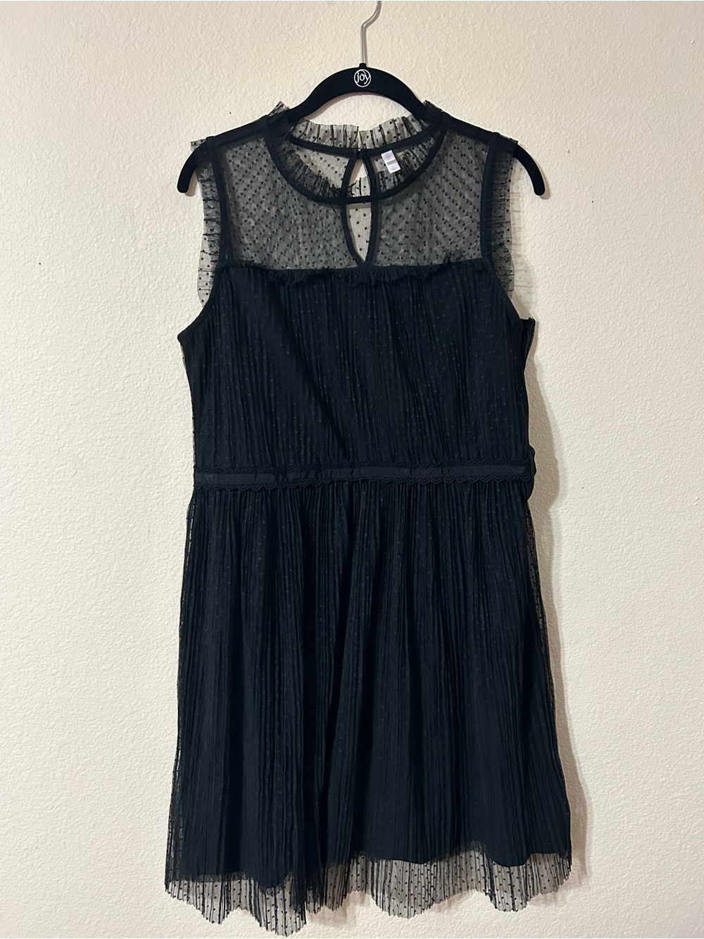 Women’s Xhilaration Black Polka Dot Lace Mini Dress